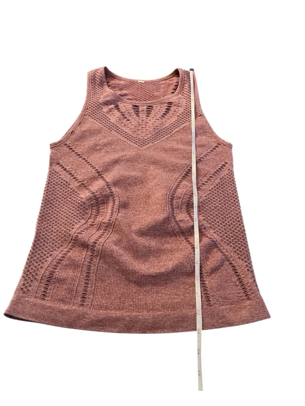 ALO Yoga Dusty Rose Lark Slash and Burn Knit Athletic Tank